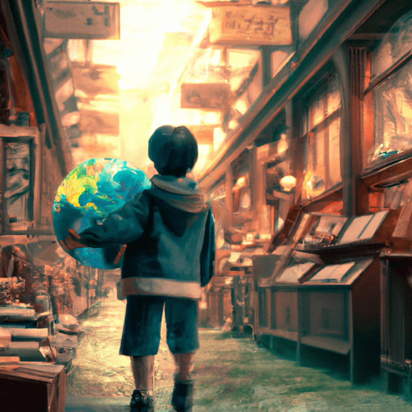 子供と地球のイメージ